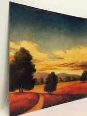 Tuscany Italy Landscape Sunset WALL ART Print Mounted On Hard Cardboard 24″x24″