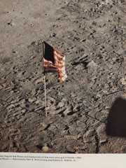 1969 NASA Moon Landing Photo US Flag and Footprints Apollo 11 Historic Print