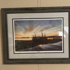 Jim Booth Twilight Signed Numbered Color Photo Print Matted Framed Harbor Boats