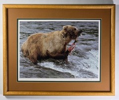 VTG Signed Ltd Ed Photograph (#2/100) Alaskan Grizzly Bear by Lee Mann ~ COA