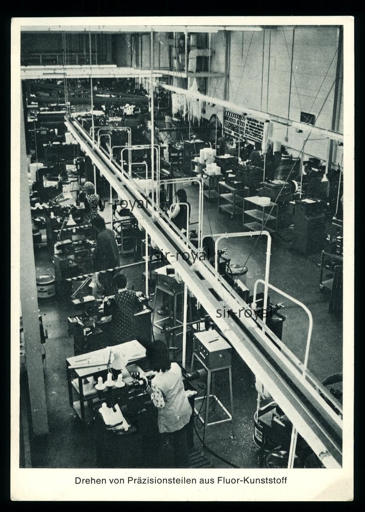 Turning precision parts made of fluoroplastic – 1970s technique – photo 11x15cm
