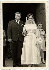 Lot Of 8 Photos Antique On. 1950 60 – Wedding Church Famille