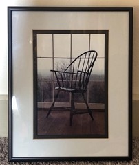 Vtg 8×10 Empty Wooden Chair Photography Wall Art Farmhouse Aesthetic Matte Frame