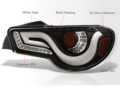 LED Streak Tail Lights Pair for FRS BRZ (Black)