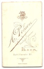Photograph A. Person, Lahr, Schillerstraße 21, portrait young woman in dress with