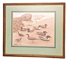 Frank Klay Sepia Photograph Signed «Mason’s» Decoys, Shorebirds 29½» x 26″ LARGE