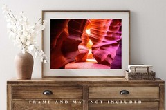 Desert Photography Print of Antelope Canyon Walls in Hourglass Shape