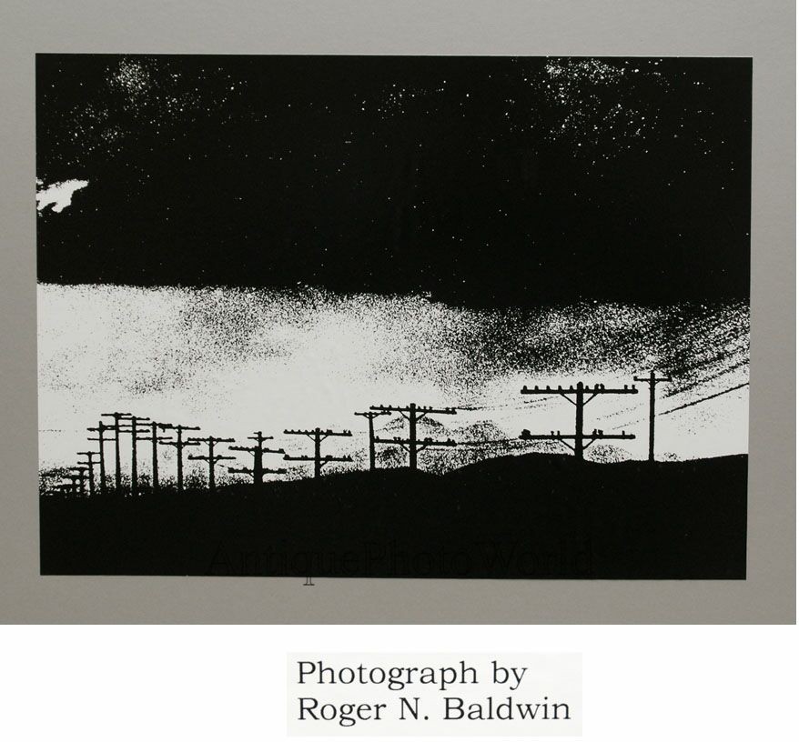 Power poles photogram vintage art photo by R. Baldwin