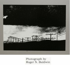 Power poles photogram vintage art photo by R. Baldwin