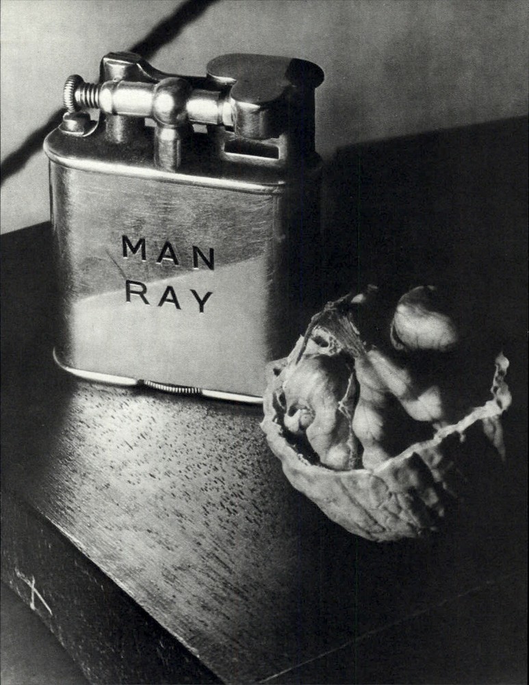 1975 Man Ray Closeup Open Walnut & Ray’s Cigarette Lighter Art Photo Gravure