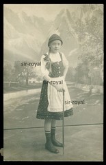Partenkirchen 1930s-blonde girl in costume-traditional fashion-photo postcard 9x14cm