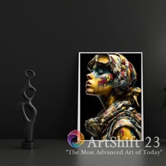 Printable Wall Art Abstract Gold Black Digital Download Home Decor Ai