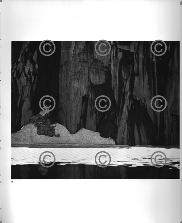 BOOK PLATE B&W Photo ANSEL ADAMS Frozen Lake and Cliff / Thundercloud