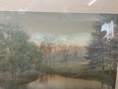 Signed Wallace Nutting “A Barre Brook” Hand Colored Photo ~ Framed
