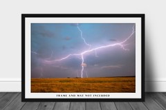 Storm Photography Print – Picture of Lightning Spanning Sky in Oklahoma
