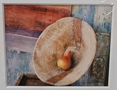 Lenny Lyons Bruno Art Photograph of a Pear in a Bowl Hand Signed Matted 11 x 14″