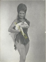 Hendrickson Hand Tinted 5×7 Photograph Country Vixen High Hair Holding Pig R172