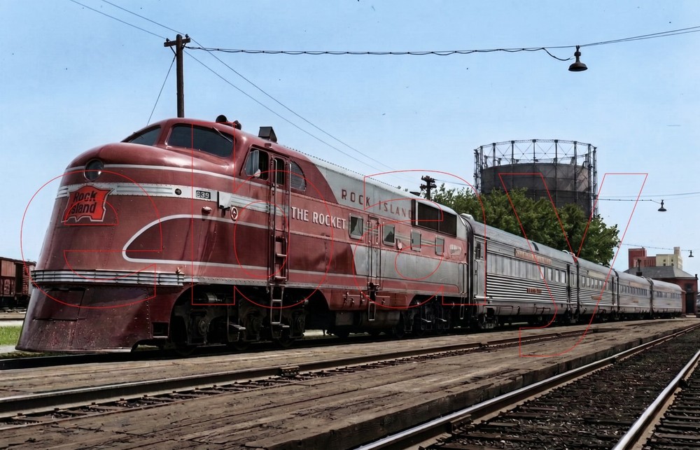Photo Art Print of Rock Island Peoria Rocket led by EMD TA No. 603, circa 1937