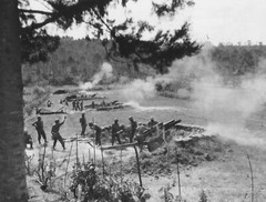 WWII US African American Troops 598th Field Artillery Photo Reprint Enhanced B&W