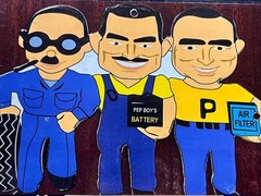 “ART PHOTOGRAPHY by Scott Mitchell” Signed “PEP BOYS” 3 Jewish Brothers REPAIR