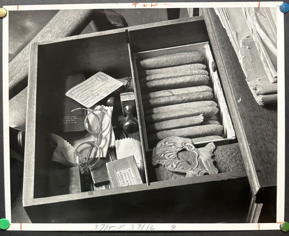 Original A AUBREY BODINE ‘Still Life’ HL MENCKEN Desk Drawer w CIGARS Photograph