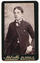 Photograph Melville, Manchester, Market St 105, Portrait of a Young Man in