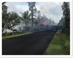Kilauea Volcano Lava Flow At Leilani and Kaupili Street 2018 Silver Halide Photo