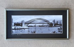 Framed Art Panoramic Photography Sydney Harbour Opera House Bridge VINTAGE 90s