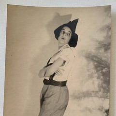 Vintage Fine Art Deco Gelatin Silver Woman Witch Hat Halloween HR Cremer