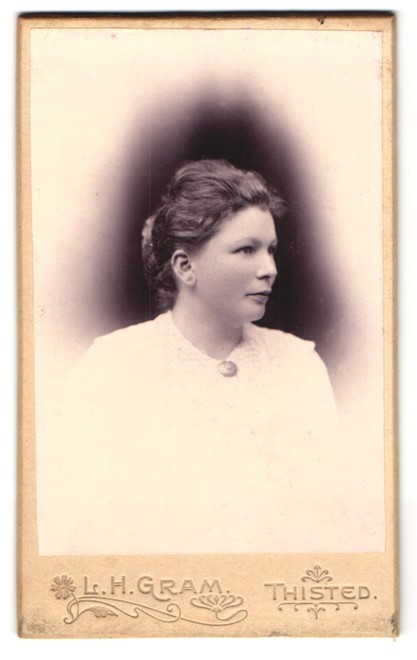 Photograph L. H. Gram, Thisted, Woman in Profile with Elegant Hair Knot
