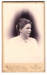 Photograph L. H. Gram, Thisted, Woman in Profile with Elegant Hair Knot