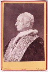 Pope Leo XIII Pope Papa Rome F. de Federicis – Cabinet Photo Vintage Photo