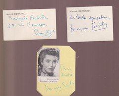 Françoise FENCER Set Of 3 Autographs On Cards