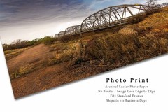 Aqua Colored Thunderstorm Over Old Bridge in Texas Panhandle Photography Print