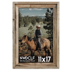 Rustic 11×17 Picture Frame, Reclaimed Barnwood Photo Frame with Real Glass, D…