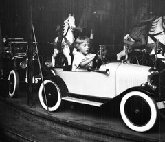 PRATER, AMUSEMENT Park, Vienna, toy car, by Eduard PEZDIKA, vintage fine art neg