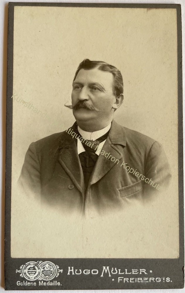orig. CDV photo photograph man gentleman picture old fashion around 1890 Freiberg Hugo Müller