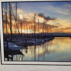 Shilshole Marina & Olympic Mountains at Sunset, Seattle, WA. Art Print! Signed.