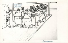 1964 RARE John Olday Real Photo SIGNED Satirical Cartoon Hangman Wanted POSTCARD
