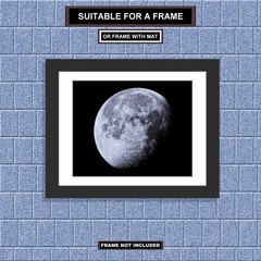 Moon Decor, 8×10 inch Print, 85 Percent Full Moon (Waning Gibbous Phase) M0495