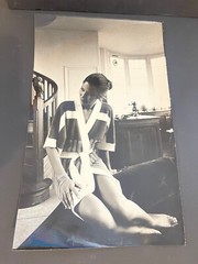 Large Original Silver Print Photo 1970 Vintage Asian Mannequin