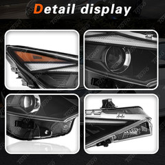 Headlight Assembly for 2021 2022 Hyundai Elantra, Halogen with LED Passenger Sid