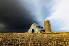 Barn Photography Print: Kansas Grain Silo Field Storm Farm Country Rural Photo