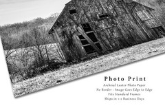 Barn Photography Print: Missouri Black & White Farm Rustic Country Rural Photo