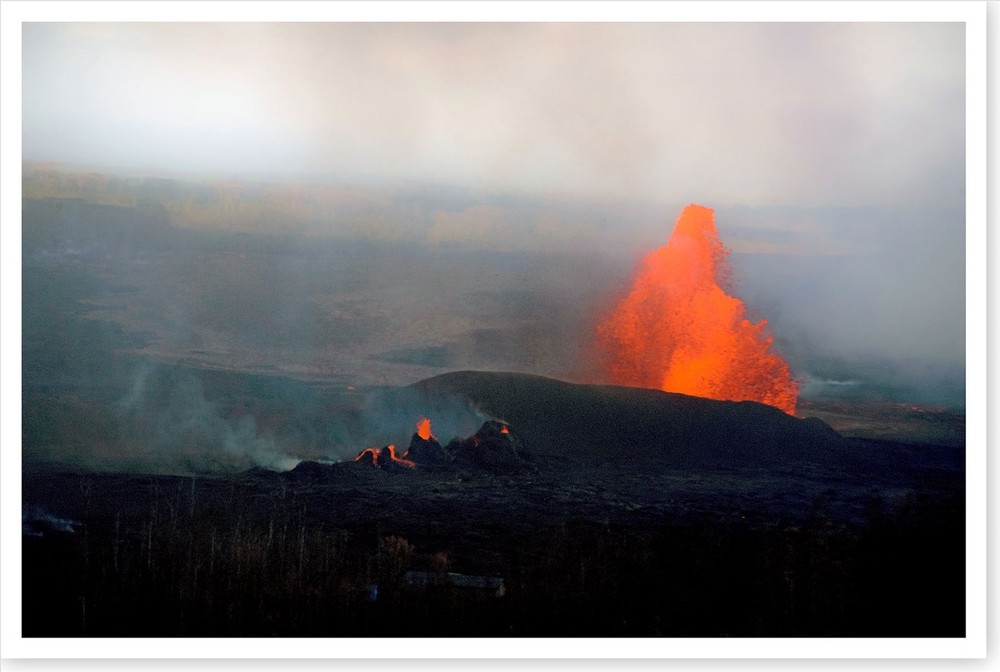 2018 Massive Fissure 8 Lava Fountain Kīlauea Volcano Silver Halide Photo