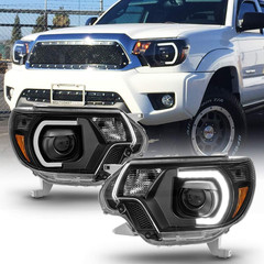 – for 2012 2013 2014 2015 Toyota Tacoma Pickup Black Housing LED Tube Projector