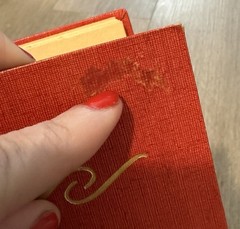 Mid‑Century Red Scrap Book • Gold Embossed Cover • Blank Beige Pages