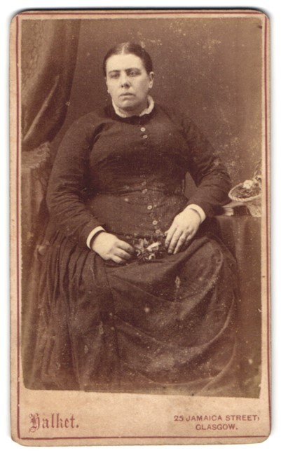 Photograph Halket, Glasgow, Jamaica Street 25, Woman Sitting in Dark Dress