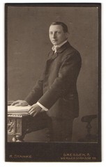 Photograph R. Stanke, Dresden, Werderstrasse 25, Boy in Suit with Bow Tie