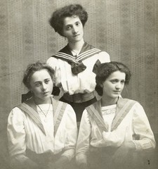 sisters elegant girls in sailor costumes, KASSA, Vintage fine art Photograph,